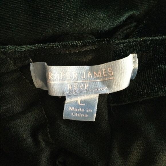 Draper James Green Velvet Bow Back Long Sleeve Dress L - Picture 2 of 12